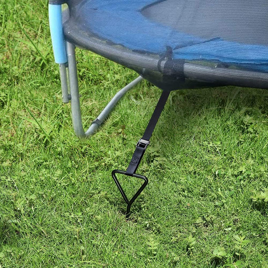 Grondankers 4 stuks 40,5 cm met spanbanden – trampoline ankers – stormbeveiliging
