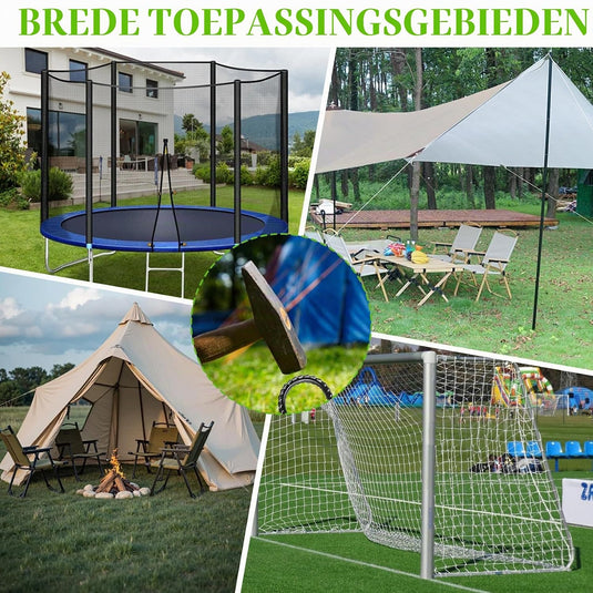 Grondankers 8 stuks 30 cm U-vorm van verzinkt staal – trampoline ankers – stormbeveiliging