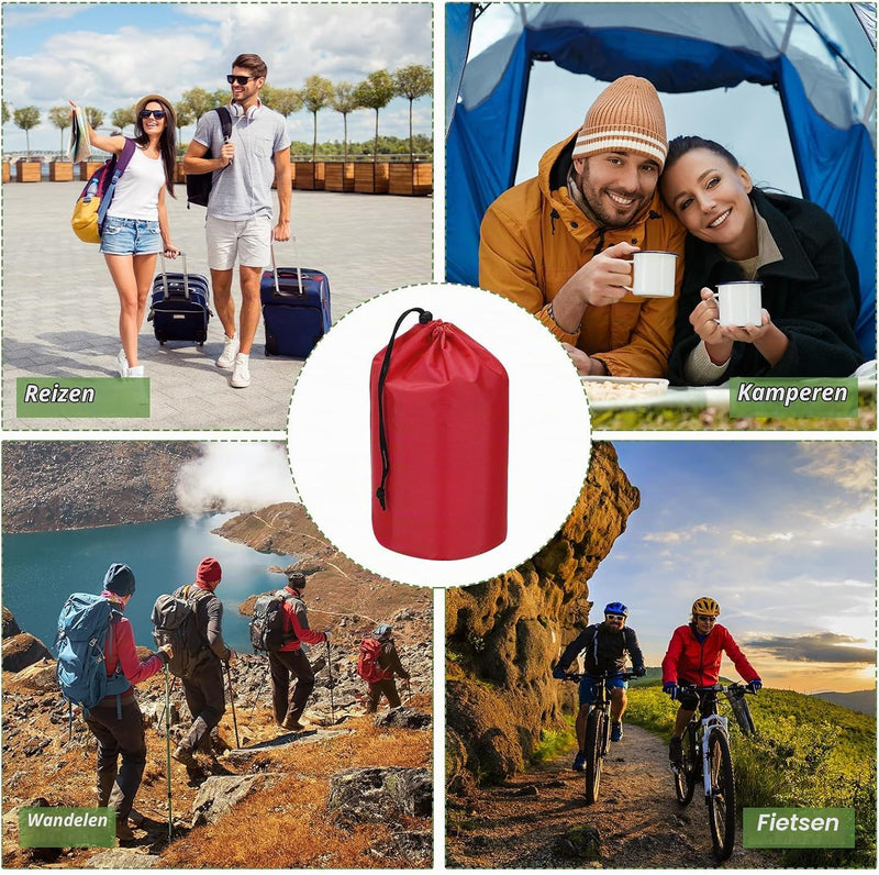 Załaduj obraz do przeglądarki galerii, Waterdichte opbergzakken 2 stuks 13 x 25 cm met trekkoord donkergrijs – stuff sacks – camping accessoires
