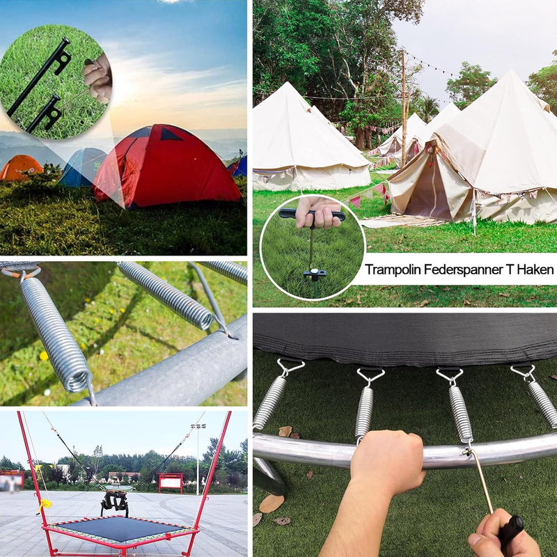 Carica immagine in Galleria Viewer, Trampoline veertrekkers 2 stuks met ergonomische T-handgreep – veerspanner – trampoline gereedschap
