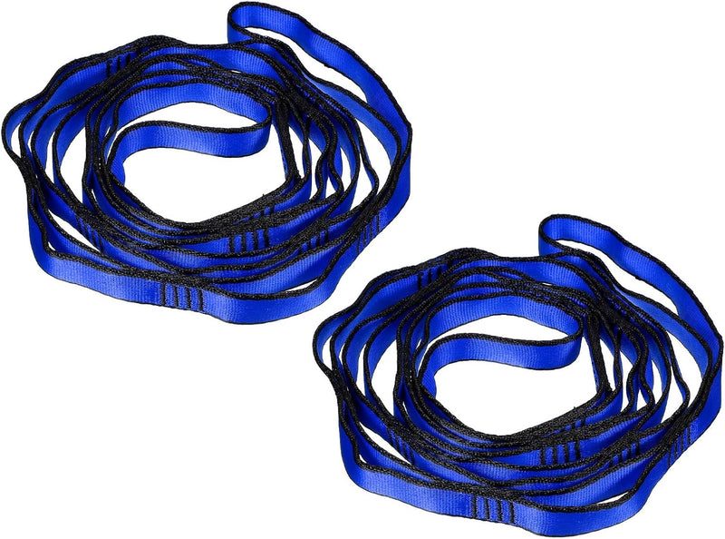 Załaduj obraz do przeglądarki galerii, Daisy chain ophangbanden 2 stuks 180 cm met 12 lussen blauw – verstelbare nylon riemen – aerial yoga accessoires
