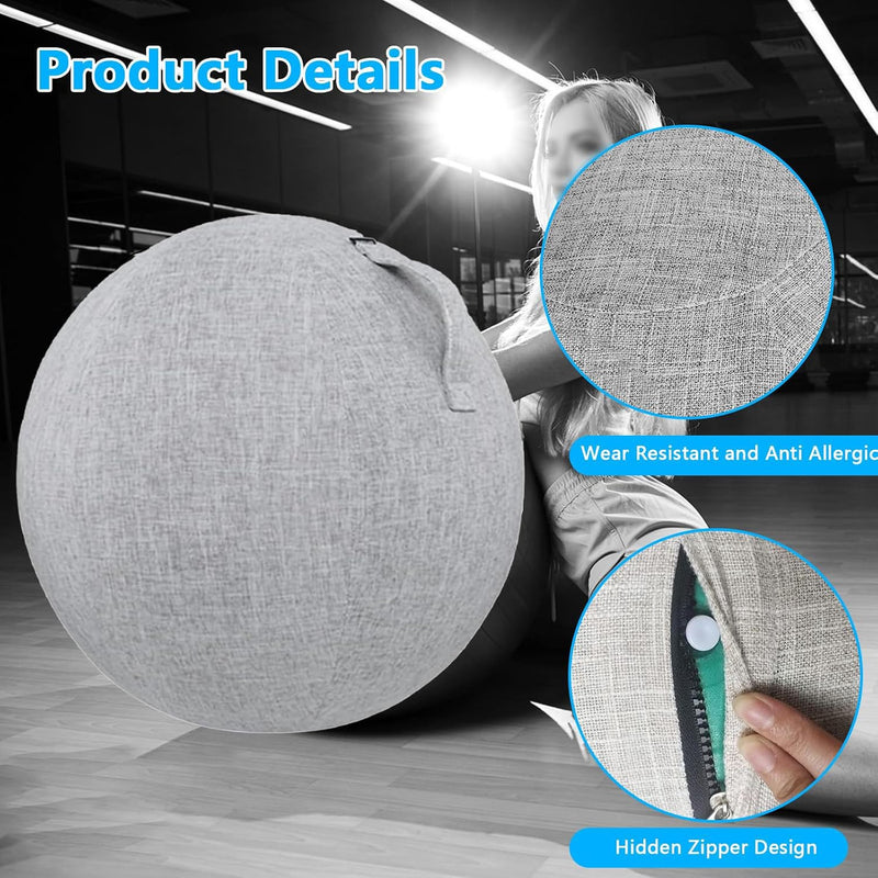 Laden Sie das Bild in Galerie -Viewer, Yogabal hoes 55 cm van katoen-linnen – antislip balcover – wasbaar – bescherming
