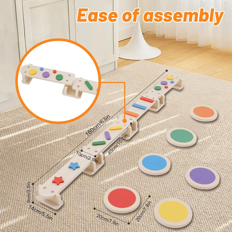 Laden Sie das Bild in Galerie -Viewer, 3-in-1 houten balansset voor kinderen met stapstenen – Montessori speelgoed – obstakelbaan – balanstraining
