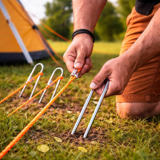 Tentharingen, roestvrij staal, 10 stuks, 30 cm, 6 mm, haringen voor tent, roestvrij, extra stabiel, stormharingen, grondanker, camping, grondanker, trampoline, anker voor tuin en camping