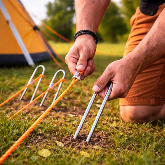 Tentharingen, roestvrij staal, 10 stuks, 30 cm, 6 mm, haringen voor tent, roestvrij, extra stabiel, stormharingen, grondanker, camping, grondanker, trampoline, anker voor tuin en camping