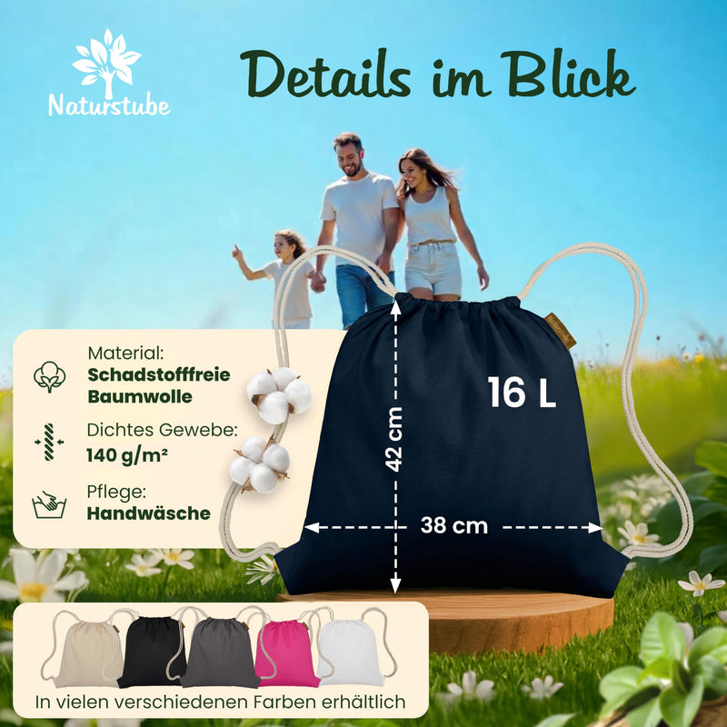 Chargez l'image dans la visionneuse de la galerie, Katoenen gymtas naturel met trekkoord 140 g/m² – sporttas – rugzak
