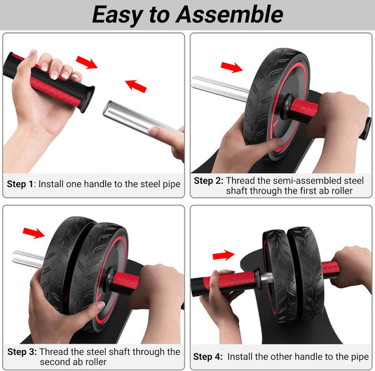 Readaeer Ab-roller, buikspierwiel, buikspiertrainer, apparatuur voor thuis-fitnessruimte