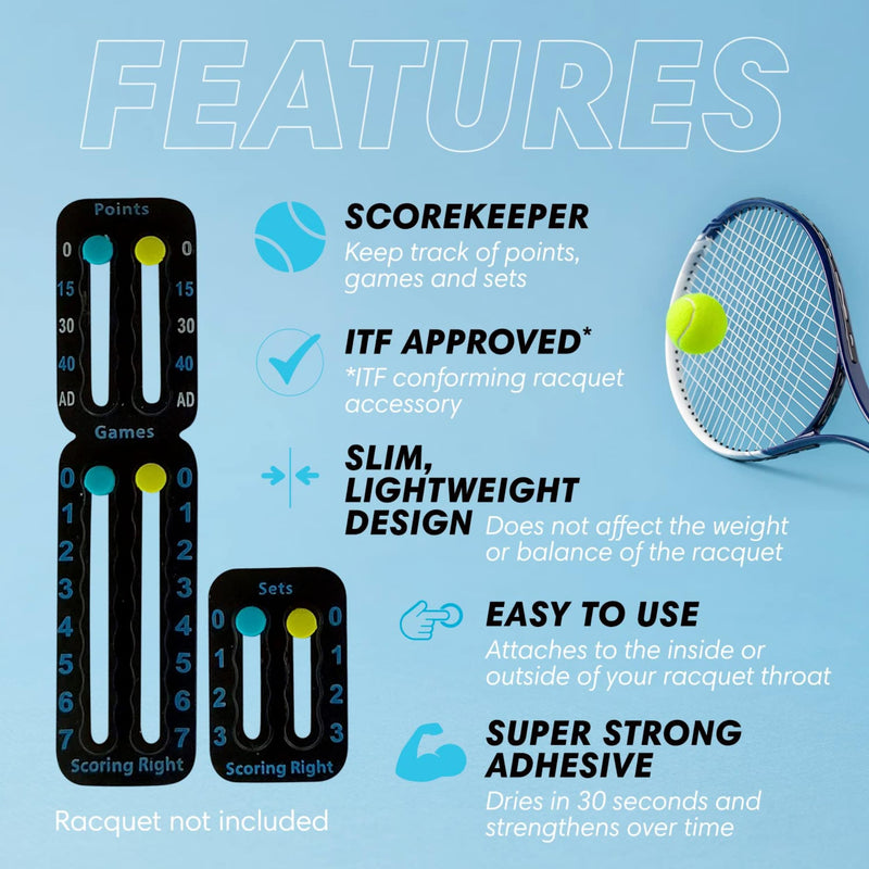 Laad afbeelding in Galerijviewer, Scoring Right Portable tennis and padel - point counter - easy to assemble scoreboard for recording points, games and sets - ITF compliant and light - weighs
