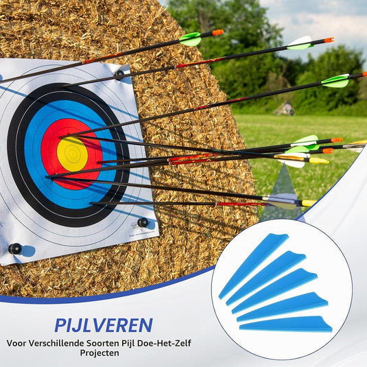 Pijlveren 36 stuks 2,5 inch van kunststof – arrow vanes – boogschieten accessoires