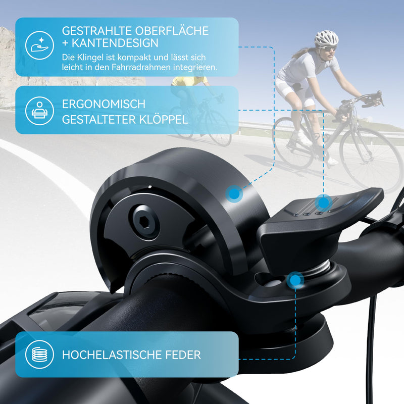 Load image into Gallery viewer, Fietsklingel voor stuur 19-25,4 mm luid en waterbestendig blauw – fietsbel – fietsklingel
