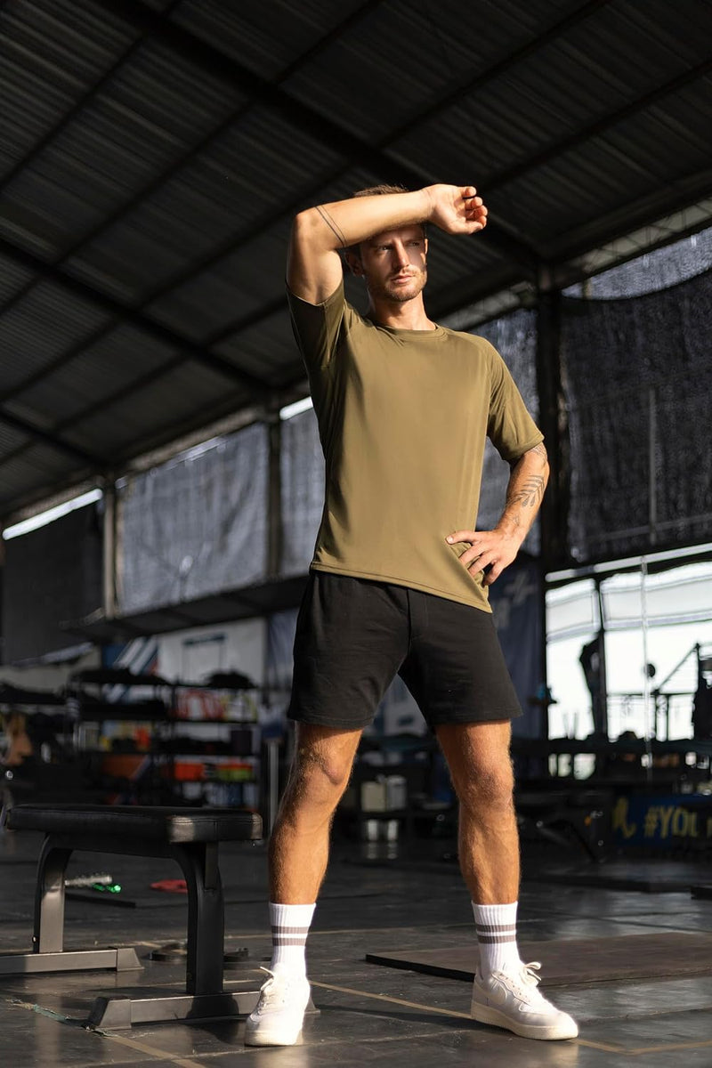 Chargez l'image dans la visionneuse de la galerie, Heren sportshirts 3 of 5 stuks sneldrogend en ademend – fitness shirt – hardloopshirt
