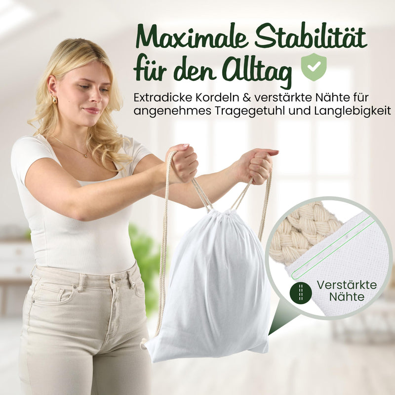 Chargez l'image dans la visionneuse de la galerie, Katoenen gymtas naturel met trekkoord 140 g/m² – sporttas – rugzak
