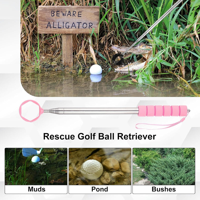 Załaduj obraz do przeglądarki galerii, Telescopische golfbal retriever 43-274 cm van roestvrij staal – golfbalvanger – golf accessoires
