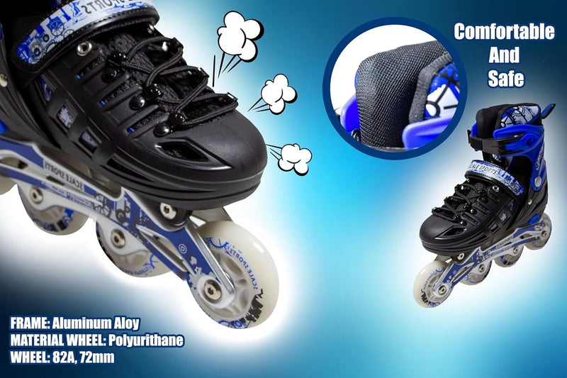 Load image into Gallery viewer, Adjustuble Rolschaatsen met oplichtende wielen voor kinderen en volwassenen - Kids Inline Roller laarzen met opbergtas voor peuters, rolschaatsen voor meisjes, jongens, professionals en
