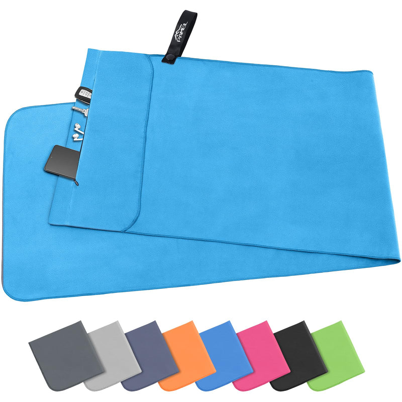 Laden Sie das Bild in Galerie -Viewer, Fitnesshanddoek Microvezel 120x50 cm Sneldrogend met Ritsvak – Sporthanddoek – Reishanddoek
