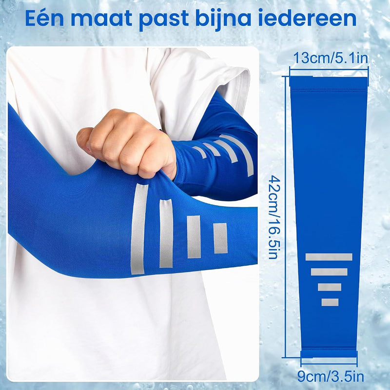 Charger l’image dans la visionneuse de galerie, Manchons de bras réfléchissants, 4 paires avec protection UV en tissu élastique respirant – manches de sport – manchettes de cyclisme
