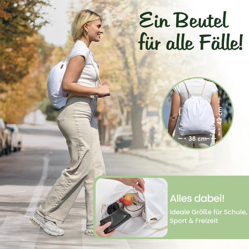 Chargez l'image dans la visionneuse de la galerie, Katoenen gymtas naturel met trekkoord 140 g/m² – sporttas – rugzak
