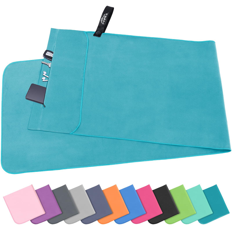 Laden Sie das Bild in Galerie -Viewer, Fitnesshanddoek Microvezel 120x50 cm Sneldrogend met Ritsvak – Sporthanddoek – Reishanddoek
