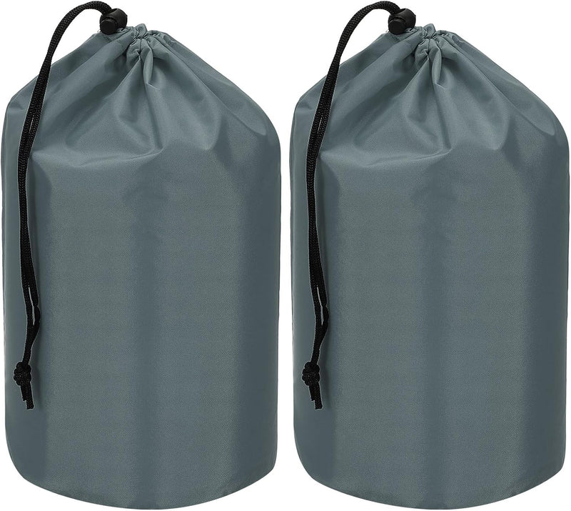 Załaduj obraz do przeglądarki galerii, Waterdichte opbergzakken 2 stuks 13 x 25 cm met trekkoord donkergrijs – stuff sacks – camping accessoires
