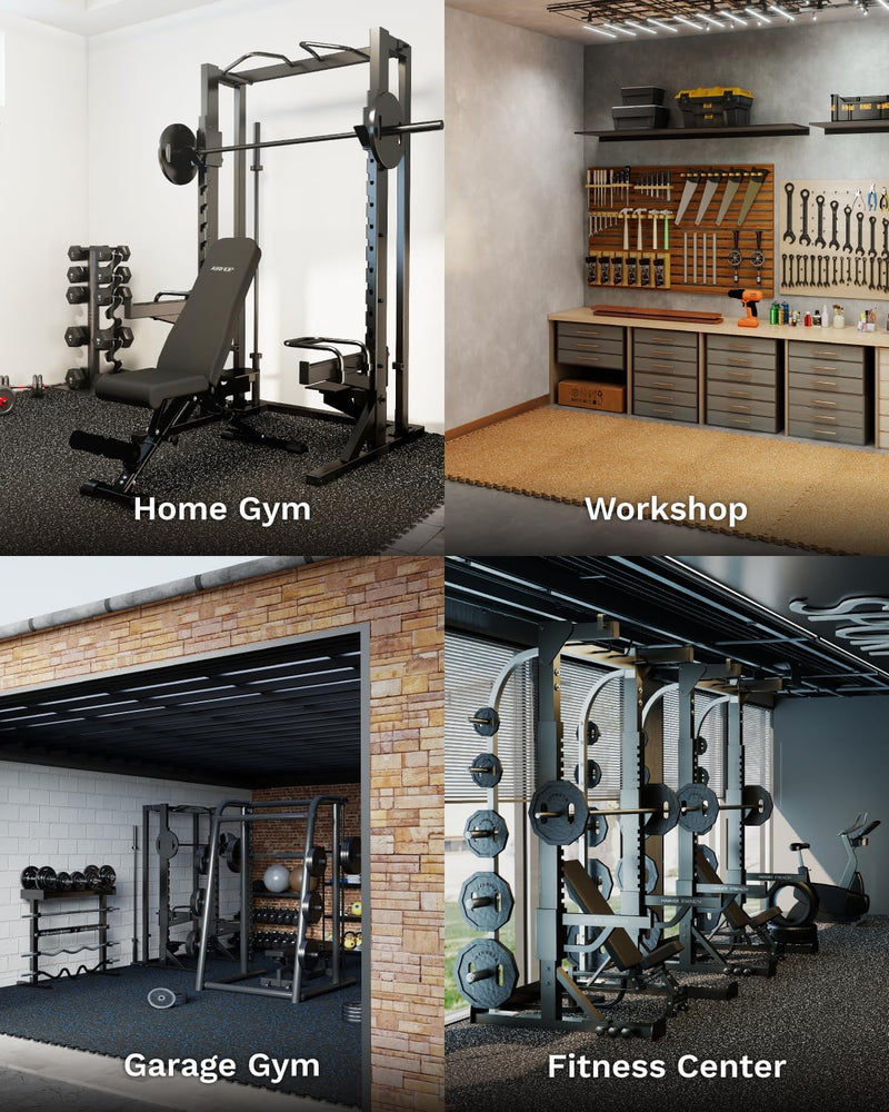 Load image into Gallery viewer, Puzzelmat fitness 12 stuks – 60 x 60 x 1,4 cm – antislip rubber en EVA vloerbescherming voor homegym – zwart/wit
