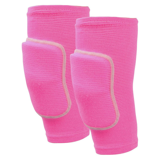 Elastische volleybal kniebeschermers met dikke spons - 1 paar - roze - maat M