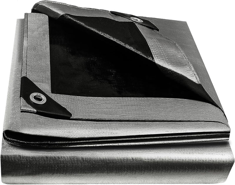 Chargez l'image dans la visionneuse de la galerie, Waterdicht afdekzeil 4 x 5 meter 180 g/m² met ogen groen-zilver – PE dekzeil – beschermzeil
