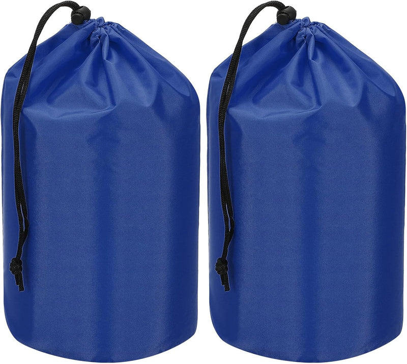 Załaduj obraz do przeglądarki galerii, Waterdichte opbergzakken 2 stuks 13 x 25 cm met trekkoord donkergrijs – stuff sacks – camping accessoires
