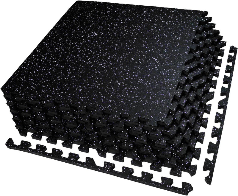 Load image into Gallery viewer, Puzzelmat fitness 12 stuks – 60 x 60 x 1,4 cm – antislip rubber en EVA vloerbescherming voor homegym – zwart/wit
