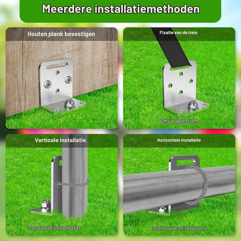 Laden Sie das Bild in Galerie -Viewer, Grondankers 6 stuks 60 cm heavy duty met L-beugels en booradapter – trampoline ankers – stormankers
