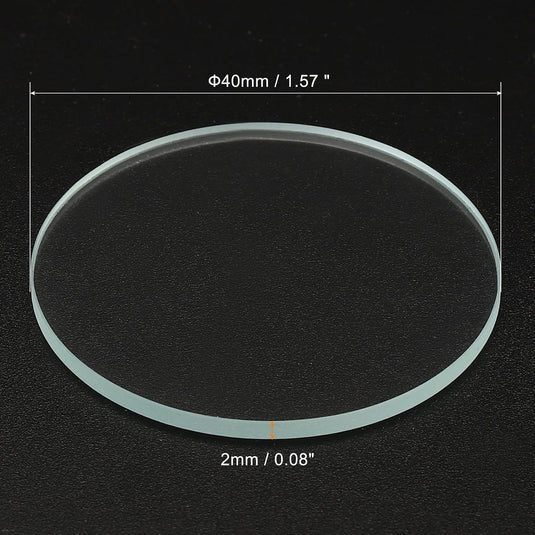 Zaklamp glazen lenzen 50 x 2 mm 2 stuks transparant – gehard glas – LED zaklamp onderdelen