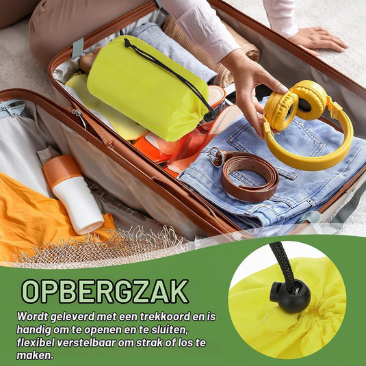 Waterdichte opbergzakken 2 stuks 13 x 25 cm met trekkoord donkergrijs – stuff sacks – camping accessoires