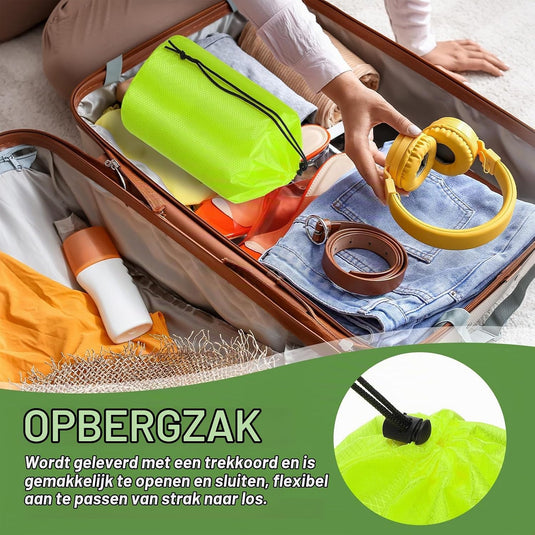 Waterdichte opbergzak 11 x 20 cm met trekkoord oranje – stuff sack – camping accessoires