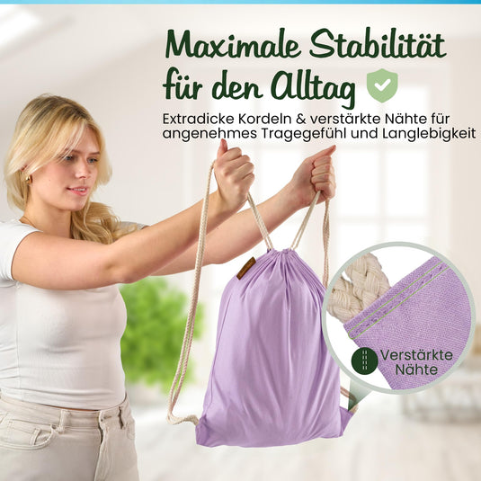 Katoenen gymtas naturel met trekkoord 140 g/m² – sporttas – rugzak