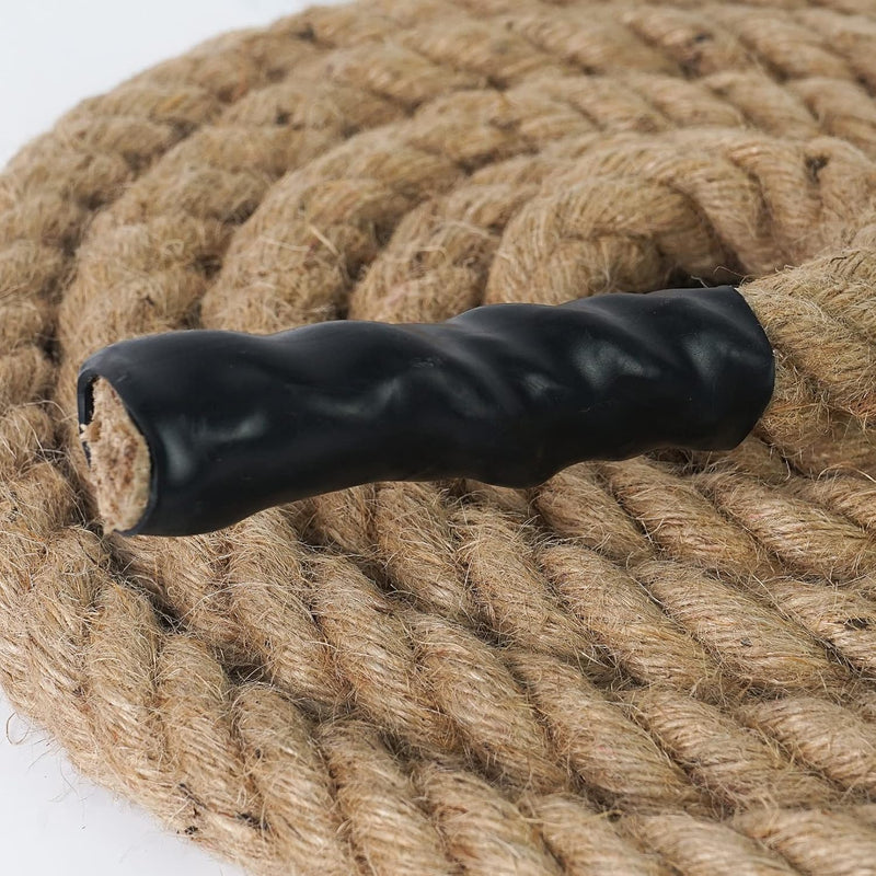 Laden Sie das Bild in Galerie -Viewer, Jute klimtouw met karabijnhaak – 30/40/50 mm trainingstouw voor kracht en fitness
