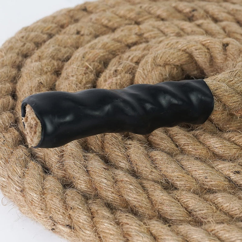 Laden Sie das Bild in Galerie -Viewer, Jute klimtouw met karabijnhaak – 30/40/50 mm trainingstouw voor kracht en fitness
