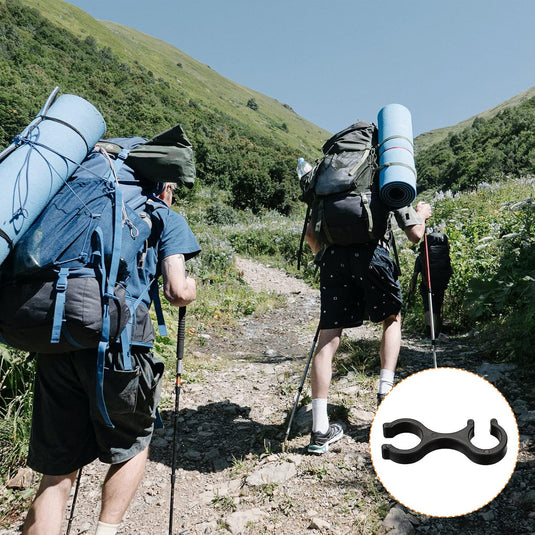 Wandelstok clips 6 stuks voor 16-16,5 mm stokken zwart – trekkingstok houders – wandel accessoires