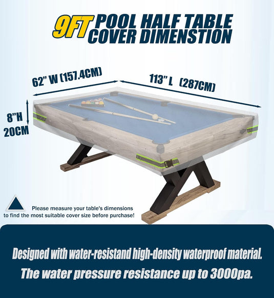 Biljarttafel hoes waterdicht 600D Oxford polyester