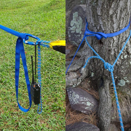 2x klimlus 22 kN – CE-gecertificeerde nylon bandsling 19 mm voor klimmen en redding