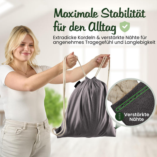 Katoenen gymtas naturel met trekkoord 140 g/m² – sporttas – rugzak