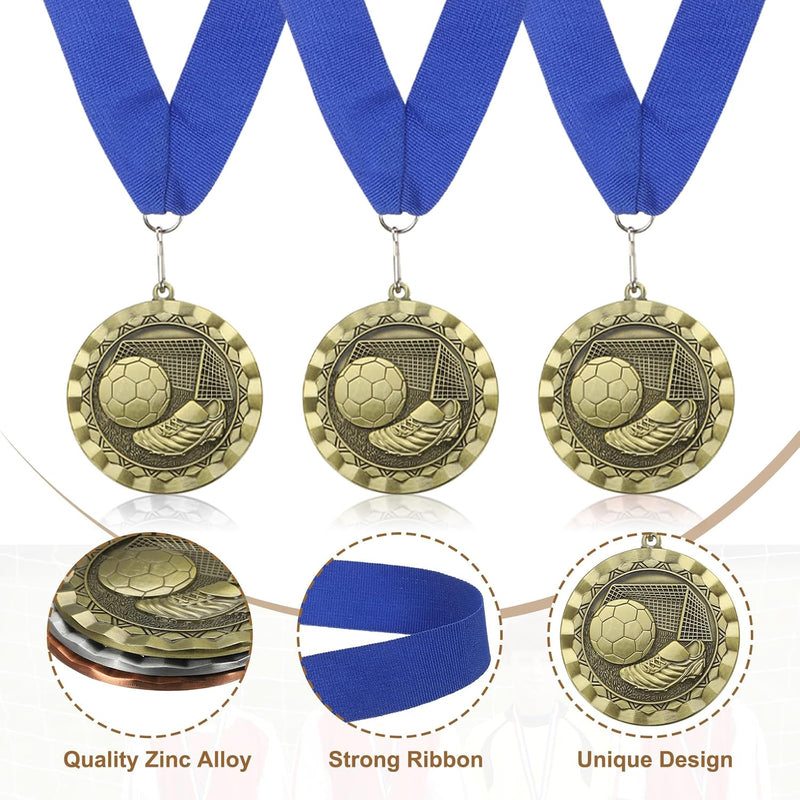 Laden Sie das Bild in Galerie -Viewer, Voetbal medaille met neklint van zinklegering – sportmedaille – prijs en trofee
