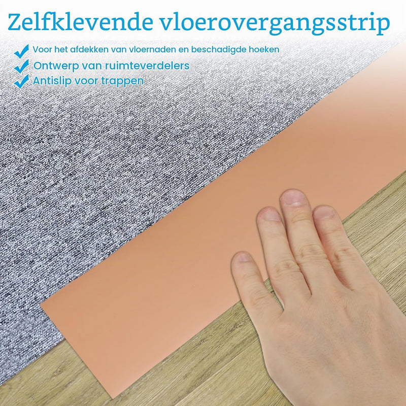Laden Sie das Bild in Galerie -Viewer, Zelfklevende vloer overgangsstrip 7,6 cm x 1 m - Vinyl laminaat afdekstrip &amp; naadprofiel - Vloerovergangsstrip drempelprofiel
