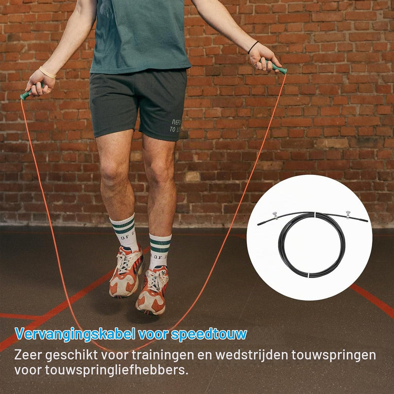 Załaduj obraz do przeglądarki galerii, Wymienna linka do skakanki Speed 3 metry x 2,5 mm czerwona – linka do skakanki – akcesoria fitness
