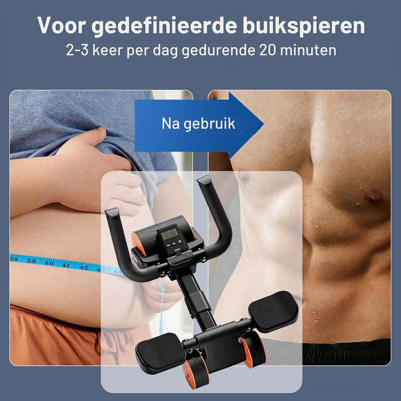 Laad afbeelding in Galerijviewer, Ab roller met elleboogsteun automatische rebound en timer – buikspiertrainer – ab wheel
