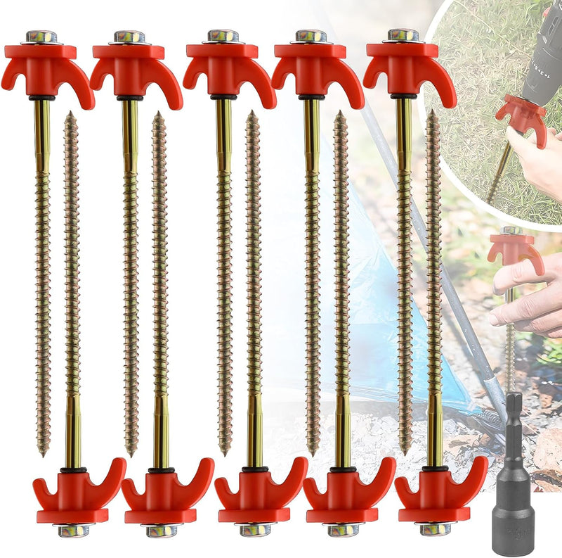 Laad afbeelding in Galerijviewer, U-vormige grondankers 4 stuks 30 cm van gepoedercoat staal – tuinankers – trampoline haringen
