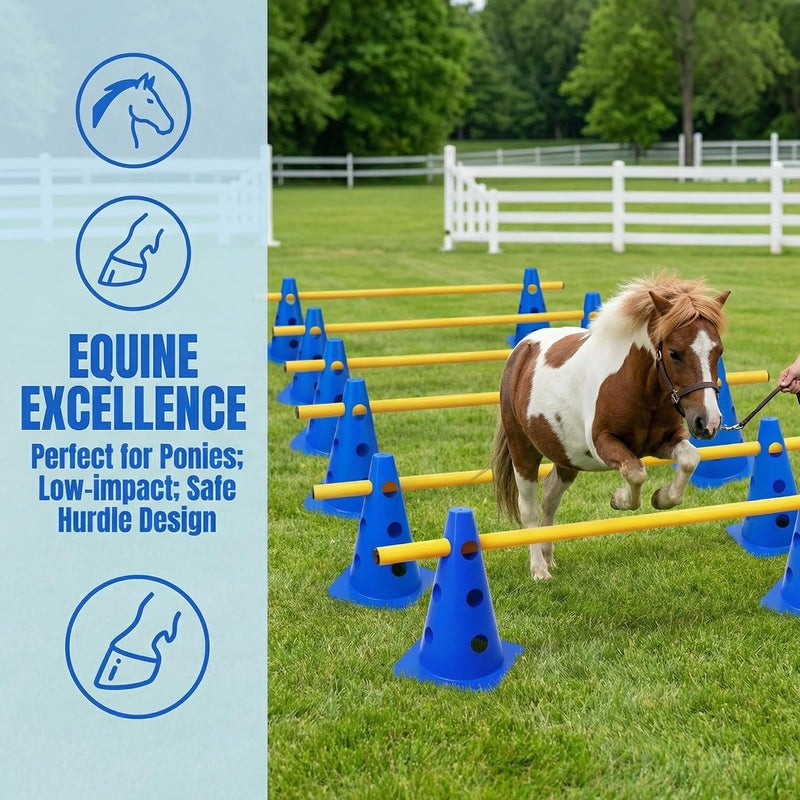 Chargez l'image dans la visionneuse de la galerie, Agility hindernisset met 10 kegels en 5 verstelbare stangen oranje – hondentraining – sporthorden
