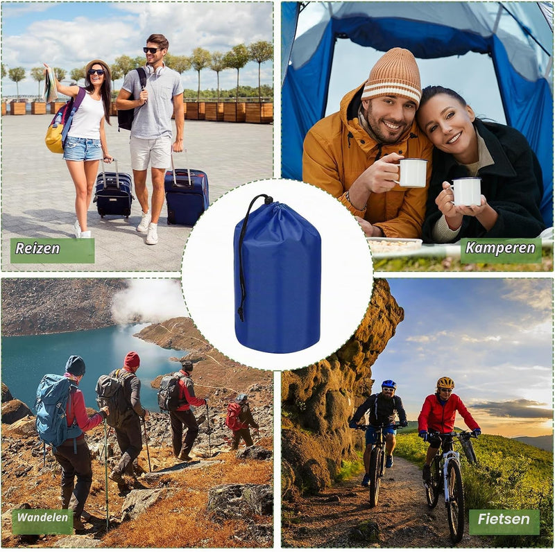 Załaduj obraz do przeglądarki galerii, Waterdichte opbergzakken 2 stuks 13 x 25 cm met trekkoord donkergrijs – stuff sacks – camping accessoires
