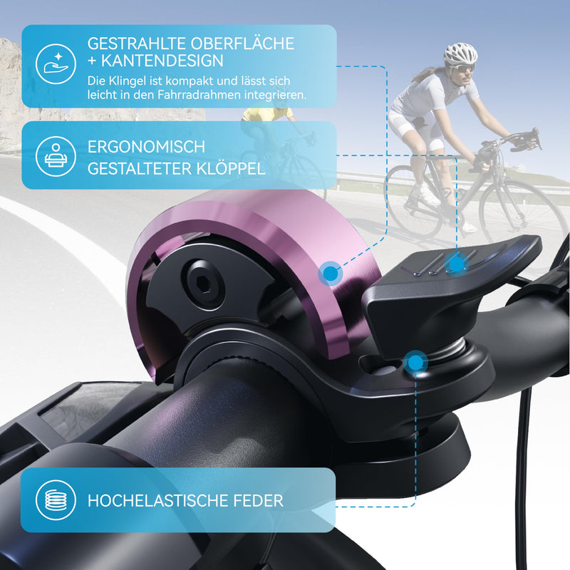 Load image into Gallery viewer, Fietsklingel voor stuur 19-25,4 mm luid en waterbestendig blauw – fietsbel – fietsklingel
