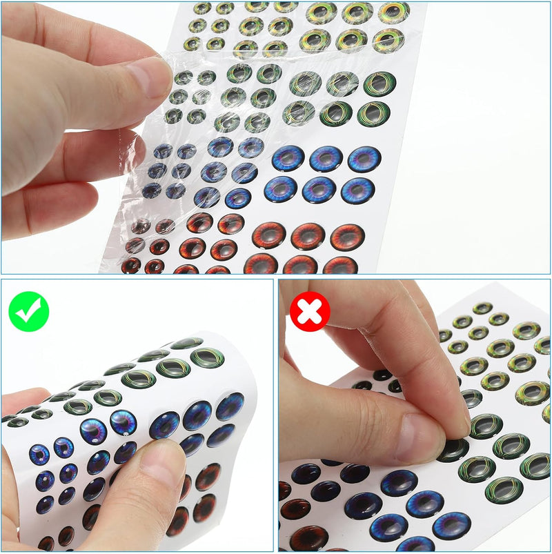 Chargez l'image dans la visionneuse de la galerie, Glow in the dark 3D visoog stickers 3 mm (300 stuks) - Lichtgevende kunstaas ogen - Vliegbinden &amp; visgerei accessoires
