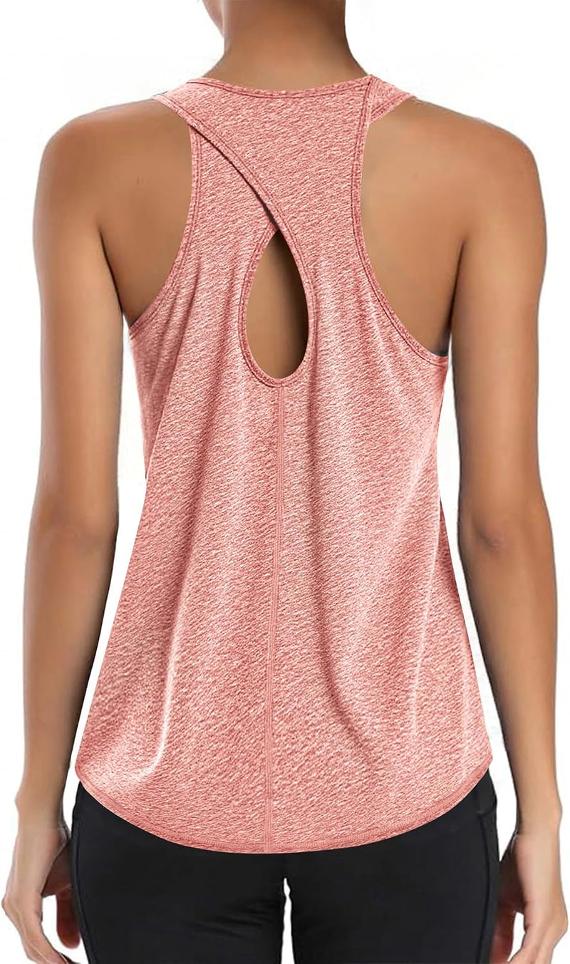 Load image into Gallery viewer, Dames sporttop mouwloos sneldrogend met open rug – fitness top – yoga shirt
