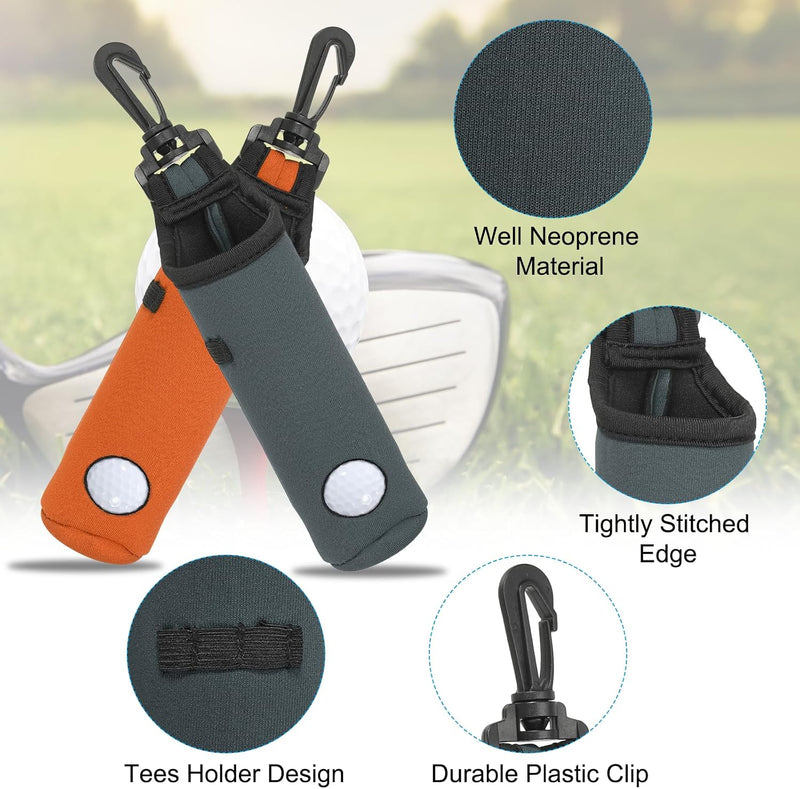 Laad afbeelding in Galerijviewer, Golfbal houder van neopreen voor 3 ballen en 3 tees lichtroze – golfbal draagtas – golf accessoires
